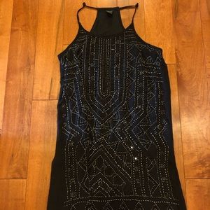 Black beaded gatsby dress